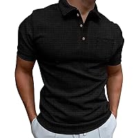 Mens Polo Shirts,Sport Golf Plus Size Short Sleeve Shirt Solid Button Summer Top Outdoor Fashion Tee Blouse