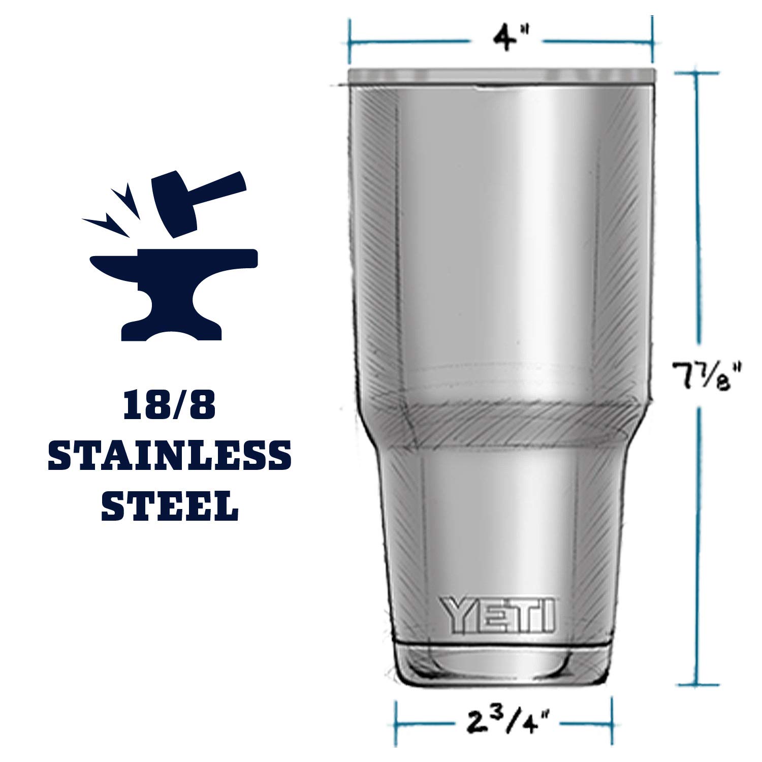 YETI Rambler 30 oz Tumbler Retired Colors, Stainless Steel, Vacuum Insulated with MagSlider Lid, Graphite