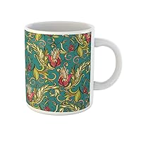 Coffee Mug Morris Floral in Middle Ages William Pattern Abstract Antique 11 Oz Ceramic Tea Cup Mugs Best Gift Or Souvenir For Family Friends Coworkers