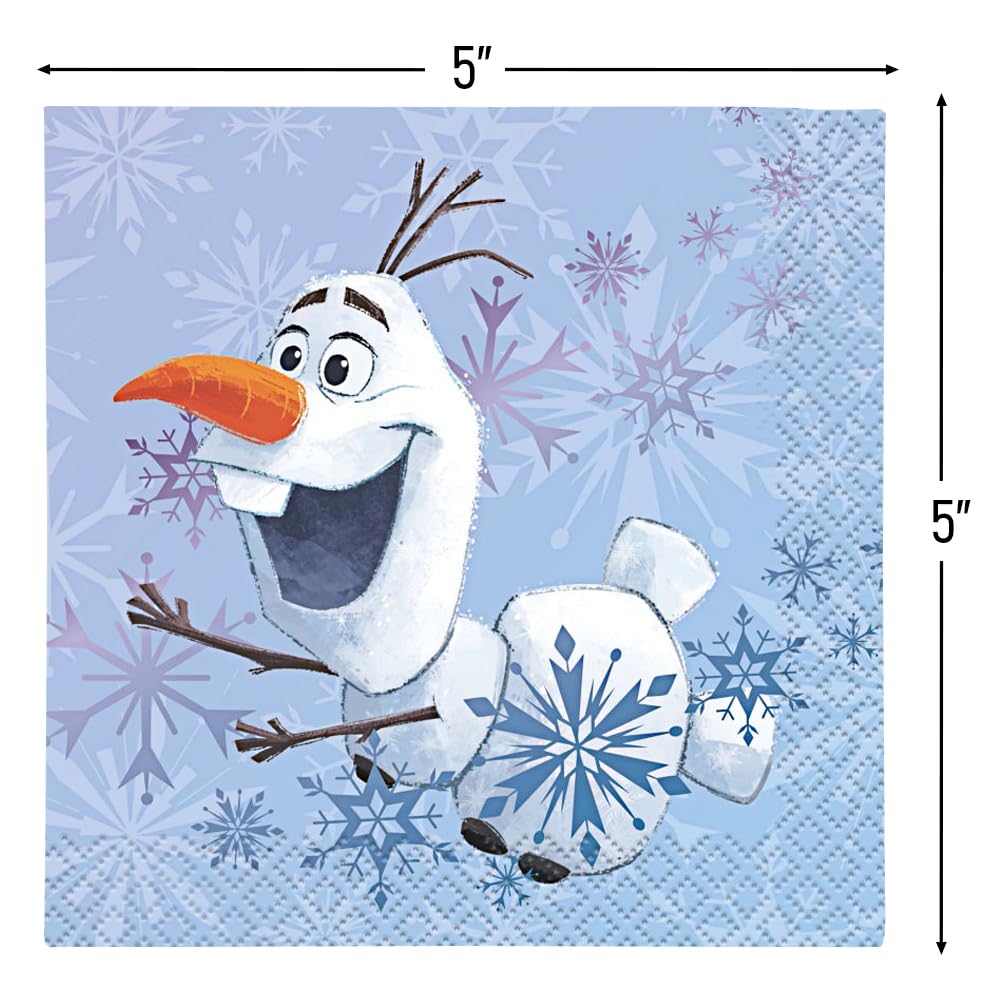 Disney Frozen 2 Themed Beverage Napkins (Pack of 16) - Perfect for Parties and Celebrations