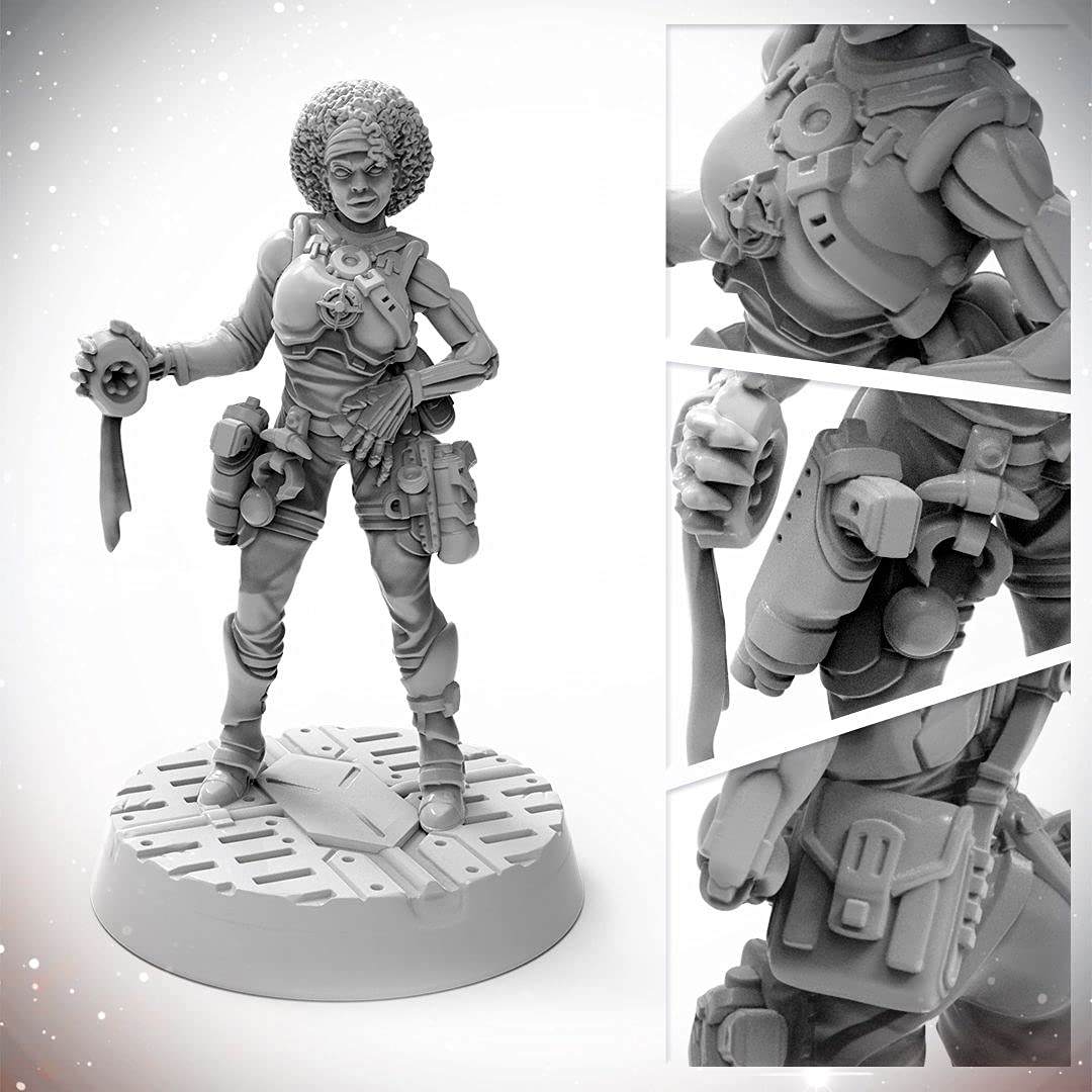Starfinder Unpainted Miniatures: Luwazi Elsebo- 32mm Unpainted Plastic Miniatures by Archan Studio - for Kids and Adults Ages 14+