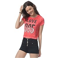 AEROPOSTALE Womens Love 365 Graphic T-Shirt, Red, Large