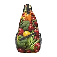 Fruit And Vegetable Cross Chest Bag Diagonally Multi Purpose Cross Body Bag Travel Hiking Backpack Men And Women One Size