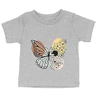 Butterfly Baby T-Shirt - Kid Butterfly Clothing - Floral Butterfly Print