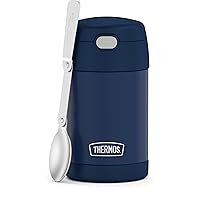THERMOS FUNTAINER 16 Ounce Stainless Steel Vacuum Insulated Food Jar with Spoon, Navy