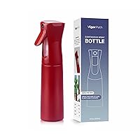 VIGOR PATH Continuous Spray Bottle with Ultra Fine Mist - Versatile Water Sprayer for Hair, Home Cleaning, Salons, Plants, Aromatherapy, and More - Empty Hair Spray Bottle - 300ml/10.1oz (Red)