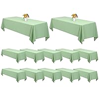 12 Pack Rectangle Tablecloth 60 x 126 inch Sage Green Polyester Table Cloth for 8 FT Tables,Washable Fabric Stain and Wrinkle Resistant Table Cover Table Clothes for Wedding Parties Banquet Kitchen