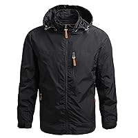 Men's Softshell Jackets Fleece Lined Waterproof Windproof Lightweight Outerwear Full Zip Hiking Work Travel Outwear
