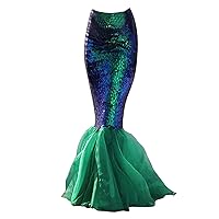 Lu's Chic Women's Mermaid Costume Skirt Sequin Bodycon Long Princess Maxi Halloween Tail Skirts