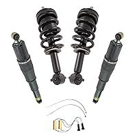 TRQ Front & Rear Electronic Suspension Conversion Kit Loaded Shock Spring Assemblies Air Shocks Bypass Hardware for Chevrolet Suburban Tahoe GMC Yukon