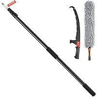 VEVOR Manual Pole Saw, 4.9-20 ft Extendable Tree Pruner, Sharp Steel Blade for High Branches Trimming, with Lightweight Aluminum Alloy Handle and a Chenille Brush, for Pruning Palms and Shrubs