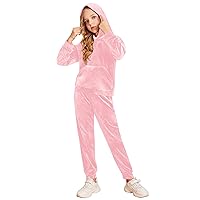 Arshiner Girls Velour 2 Pieces Tracksuits Outfits Athletic Hoodies Sweatshirts and Sweatpants Athletic Clothing Sets