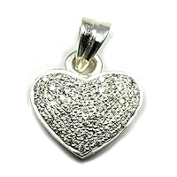 Cubic Zircon Pendants For Gift Sterling Silver Round Birthstone Heart Design Handmade Jewelry