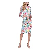 kensie Womens Floral Shift Dress, Multicoloured, 6