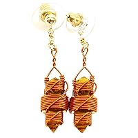 Crystal Healing Earrings in Copper Wire - Quartz Crystal Vibrational Healing Tools