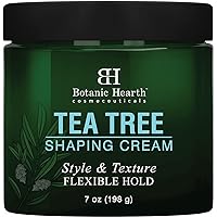 Tea Tree Shaping Cream, Hair Styling Cream with Collagen & Biotin - Style & Texture, Strong & Flexible Hold, for All Hair Types - Men and Women - Made in USA - 7 oz
