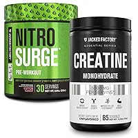 Jacked Factory Nitrosurge Pre-Workout in Cotton Candy & Creatine Monohydrate for Men & Women