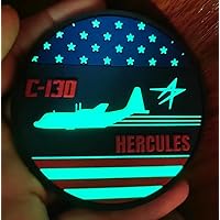 Lockheed Martin® C-130 Hercules® Flag GITD PVC Patch – with Hook and Loop, Officially Licensed, 3