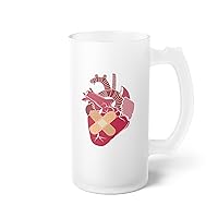 Novelty Cardiologist Cardiology Surgery Recuperation Cardiovascular Frosted Glass Beer Mug 16oz / Frosted