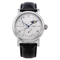 Sugess Seagull 2153 Automatic Mechanical Men Watch Moon Phase Power Reserved Water Resistant Stainless Steel Wristwatches