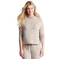 AEROPOSTALE Womens Marled LS Pajama Sleep T-Shirt, Brown, X-Small