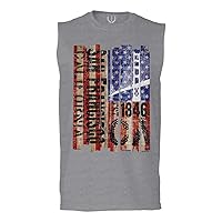 American Vintage Flag San Francisco California Republic Cali Golden Bridge for Men's Muscle Tank Sleeveles t Shirt