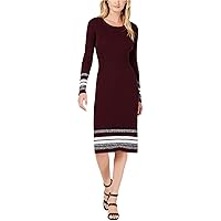 Womens Ribbed-Knit Midi Sweater Dress