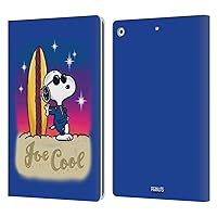 Head Case Designs Officially Licensed Peanuts Joe Cool Surf Snoopy Boardwalk Airbrush Leather Book Wallet Case Cover Compatible with Apple iPad 10.2 2019/2020/2021