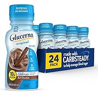 Nutritional Shake, Diabetic Drink to Support Blood Sugar Management, 10g Protein, 180 Calories, Rich Chocolate, 8-fl-oz Bottle, 24 Count