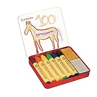 Stockmar Wax Crayons - Anniversary Rainbow Edition - 6 Sticks, 2 Blocks Wax Crayons, in Tin Case, Waldorf Art Supplies