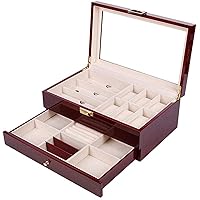 Watch Box Spray Paint Double Large-Capacity Jewelry Box Watch Packaging Box Wooden Watch Glasses Storage Box