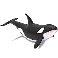 Gemini&Genius Sealife Killer Whale Action Figure Soft Rubber Swimming Pool Bathtub Toys, Realistic Ocean Animals Orcas Educational and Role Play Toys for Kids and Collectors