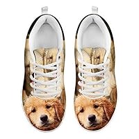 Cute Golden Retriever Puppy Print Men's Casual Sneakers