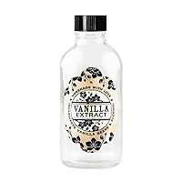 Homemade Vanilla Extract Label for 4 oz Boston Round Bottles and Larger - Vanilla Beans & Alcohol - Handmade by Conquest of Happiness | Pack of 12