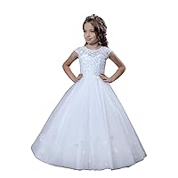 First Holy Communion Dress Lace Baptism Dresses for Girls 7-16 Junior Bridesmaid Wedding