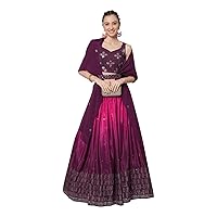 Purple Chinon silk Shaded sequin Girls Stitched Lehenga Choli Dupaata 8891