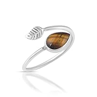 Tiger Eye 925 Sterling Silver Gemstone Designer Ring For Girls and Women