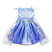 Dressy Daisy Girls' Princess Costumes Snow Queen Dress Up Halloween Birthday Fancy Party Dresses Size 12 Months to Size 6