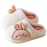 Epsion Women Cute Bunny Slippers Faux Fur Fluffy Winter Slip-On House Slippers Warm Fuzzy Anti-Skid Indoor Outdoor Shoes