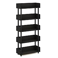 Furinno Turn-N-Tube 5-Tier Toolless Freestanding Multipurposes Display Rack, Espresso