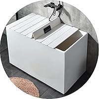 Bathtub Bath Lid Insulation Cover Shutter Dust Board Bathtub Tray Storage Stand PVC Folding Can Place Toiletries (Color : White, Size : 159cmx80cmx0.65cm)