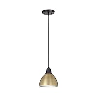Aspen Creative 61111-11, One Hanging Mini Ceiling Light, Transitional Design in Bronze & Gold Finish, 6