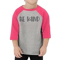 Be Kind Heart Toddler Baseball T-Shirt - Girl Clothing - Statement Clothing