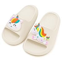 Toddler Little Kids Slide Sandals Comfy Non-slip Unicorn Summer Beach Pool Water Shoes Thick Sole Boys Girls Shower Slippers