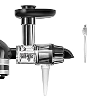 Juicer Attachment for KitchenAid Mixers - Masticating Juicer Accessories Slow Juicer for Kitchen Aid All Models Stand Mixers, Spiralizer Citrus Juicer Parts, Separate Juice and Pomace (Black)