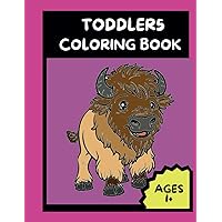 Toddlers Coloring Book AGES 1+: 40+ illustrations, HAPPY CUTE ANIMAL FRIENDS