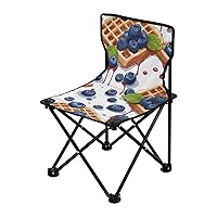 Blueberry with Waffle Folding Portable Camping Chairs for Men Women Lightweight Travel Chairs Ergonomically Designed Lawn Chair for Outdoor Cooking Picnic