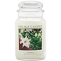 Gardenia Large Glass Apothecary Jar Scented Candle, 21.25 oz, White