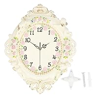 Wall Clock European Style Resin Mute Wall Clock Silent Living Room Bedroom Collection Resin Hanging Clock for Living Room Hotel Restaurant,Vintage Wall Clock, Wall Clock Decorative Wall Clock Re
