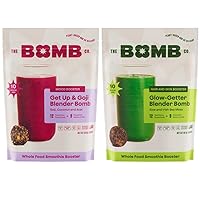 The Bomb Co. Blender Bomb, Get Up & Goji & Glow Better, High Fiber Smoothie Supplement With Superfoods & Amino Acids, Smoothie Mix With Hemp, Flax and Chia Seeds, 20 Servings